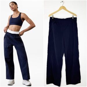 Athleta Navy Wide-Leg Jogger Pants
